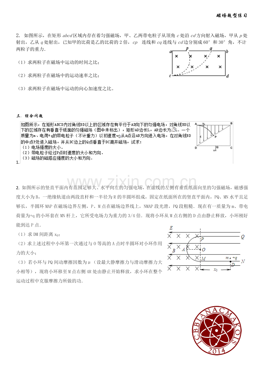 高中物理磁场题型练习演示教学.doc_第2页