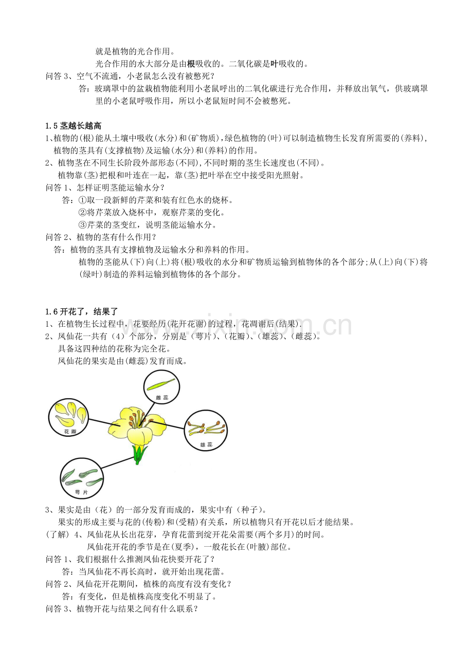 三年级下册科学第一单元知识点整理教学文稿.doc_第3页