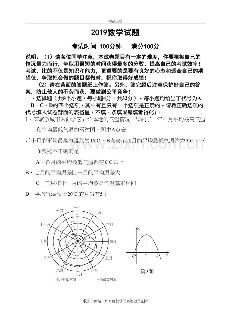 2019高中自主招生数学试题电子教案.doc_第2页