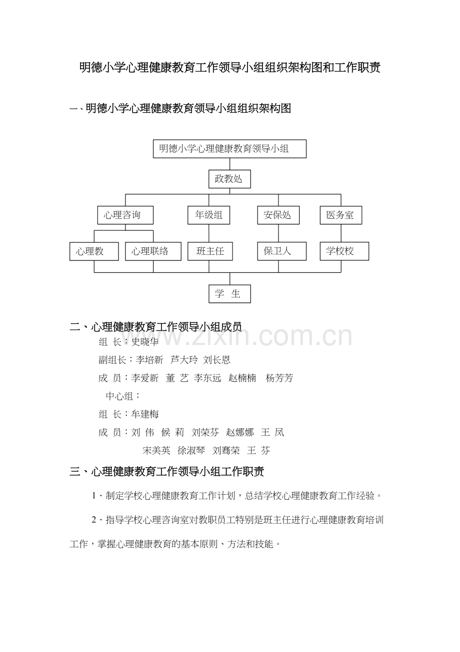 心理健康教育工作领导小组组织架构图和工作职责教学教材.doc_第2页