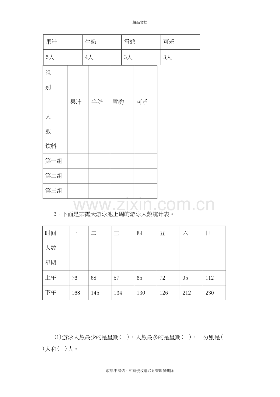 三年级数学下册3《复式统计表》练习新人教版培训资料.doc_第3页