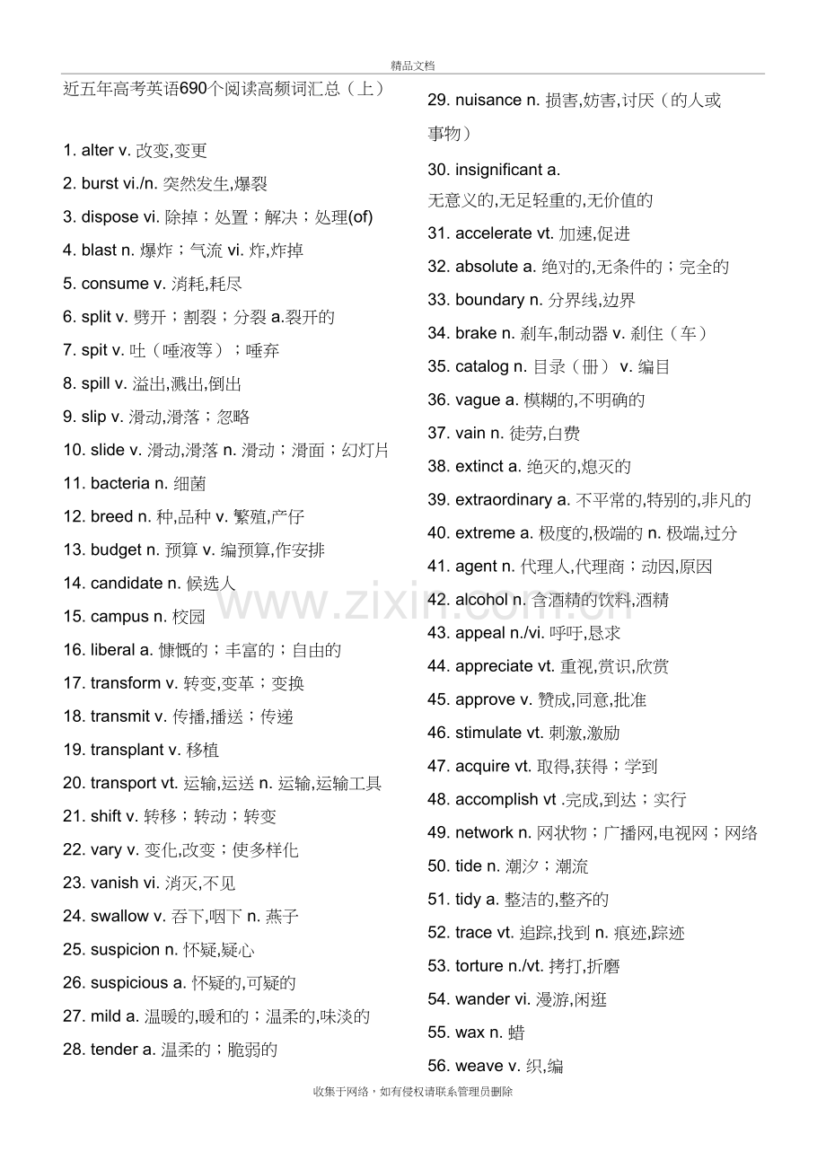 近五年高考英语690个阅读高频词汇总(上)教学提纲.doc_第2页