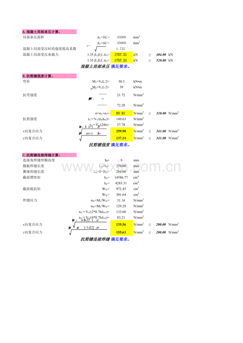 柱脚抗剪件计算讲课教案.xls_第2页