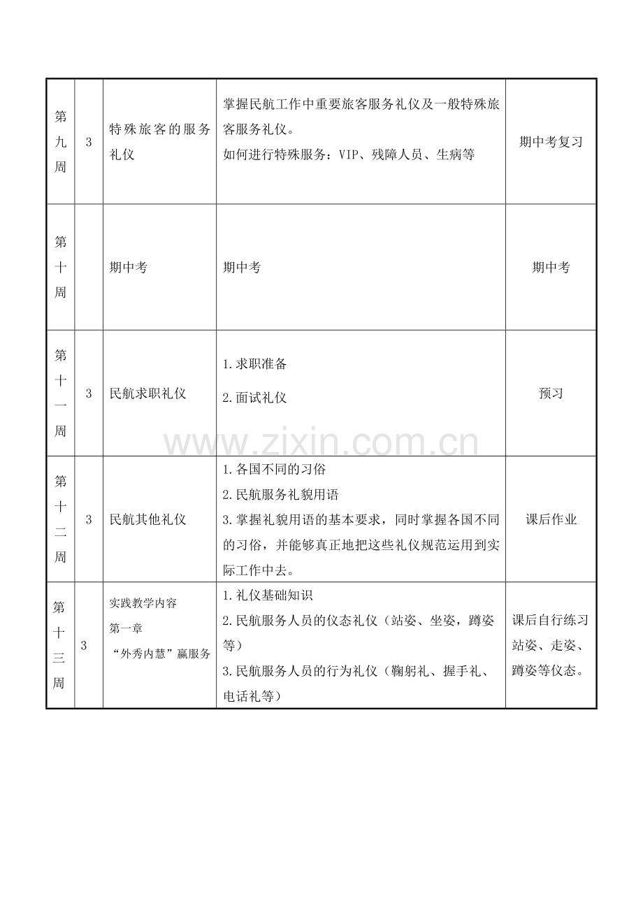 航空服务礼仪教案+进度表电子教案.doc_第3页