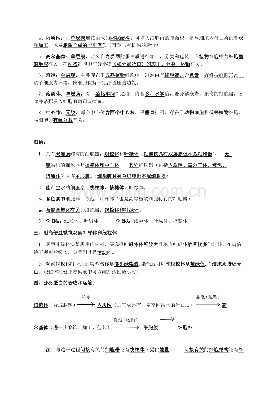 高中生物必修一--第三章--知识点归纳资料讲解.doc_第2页