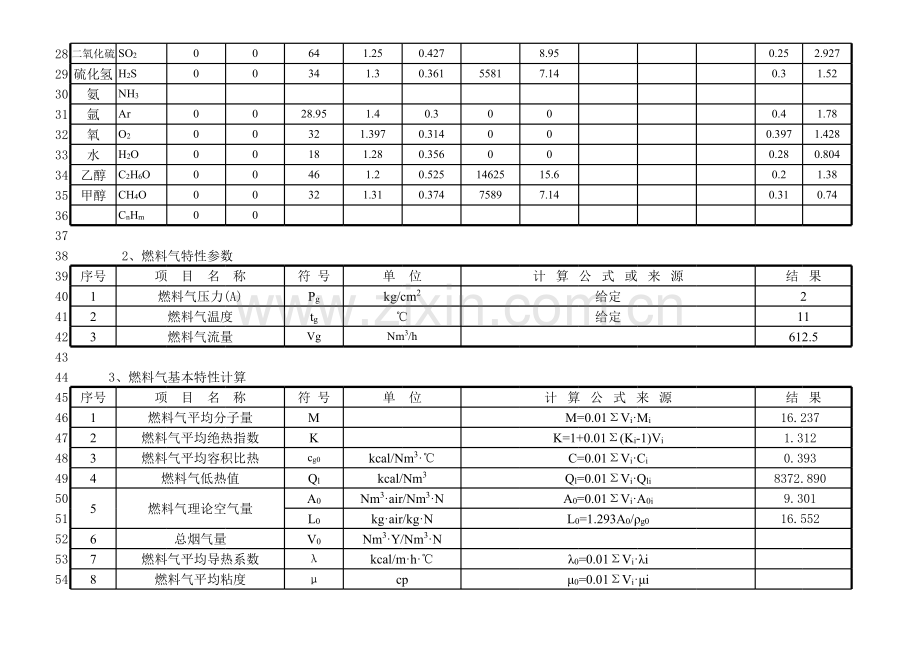 燃料气计算--荒煤气管道讲课稿.xls_第2页