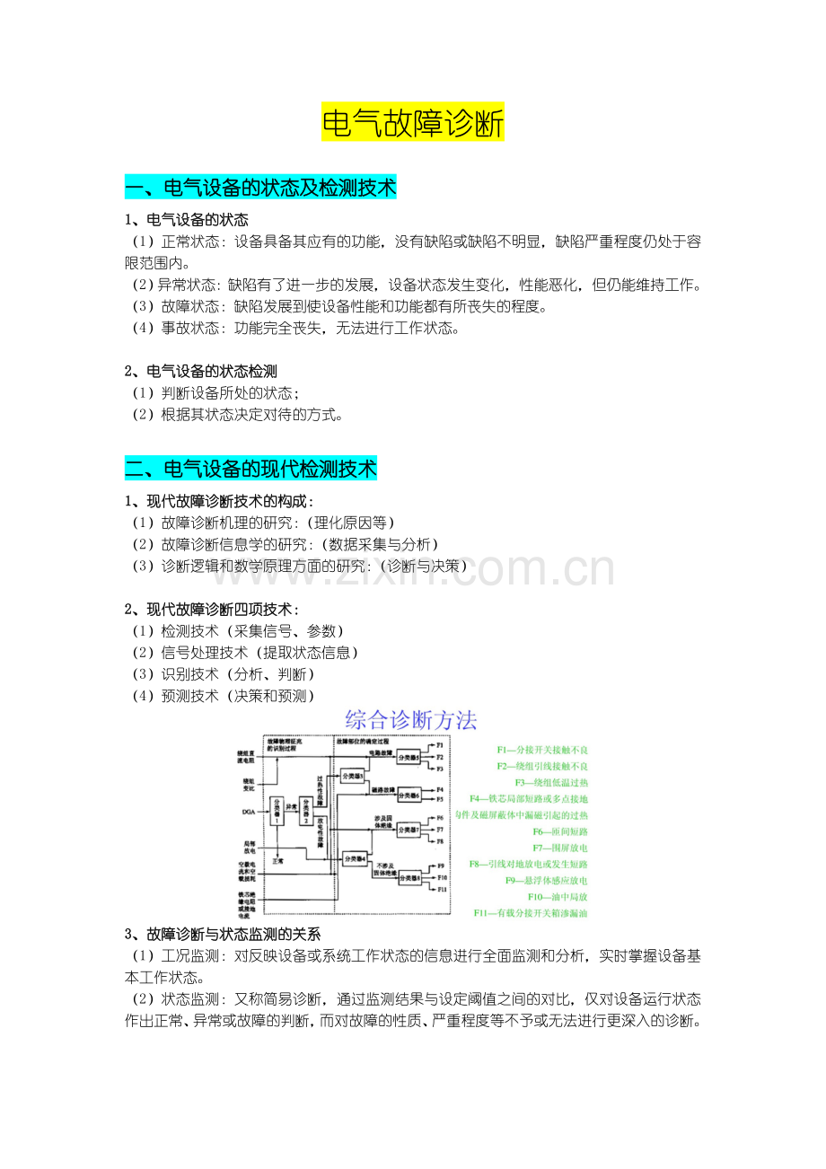 电气设备故障诊断资料.doc_第1页