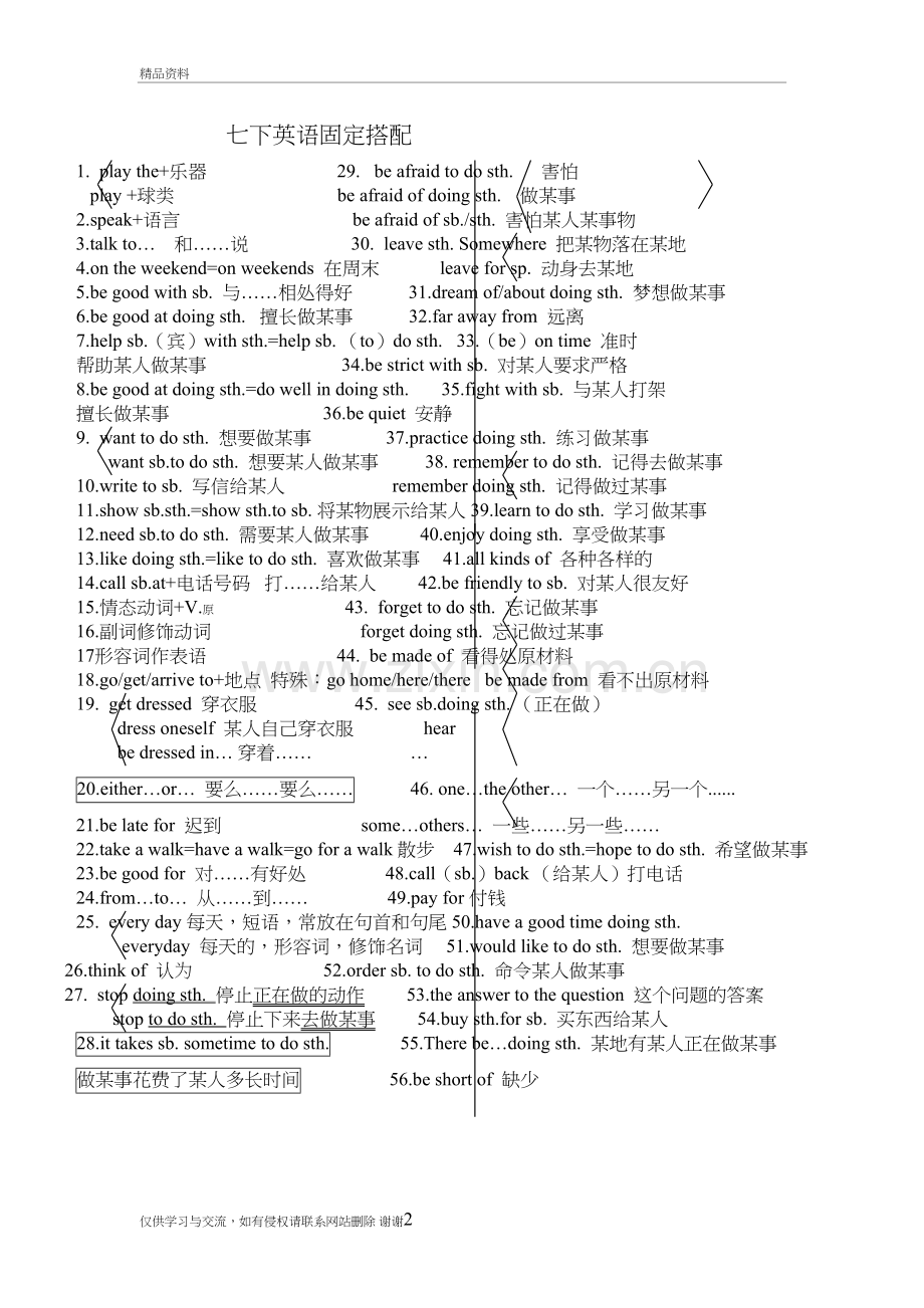 七下英语固定搭配教学资料.doc_第2页