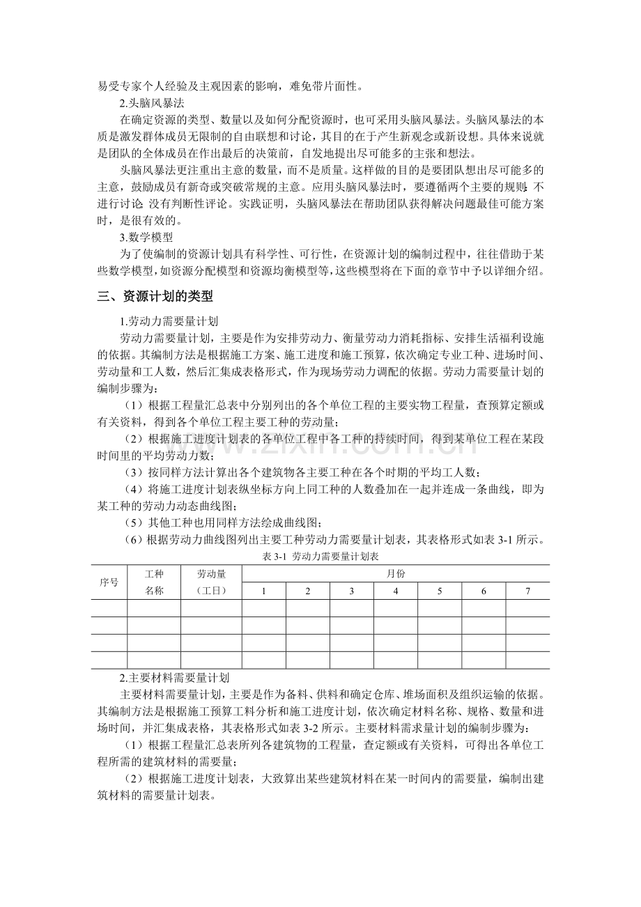 第三章-工程项目资源计划与优化(1014)电子教案.docx_第2页