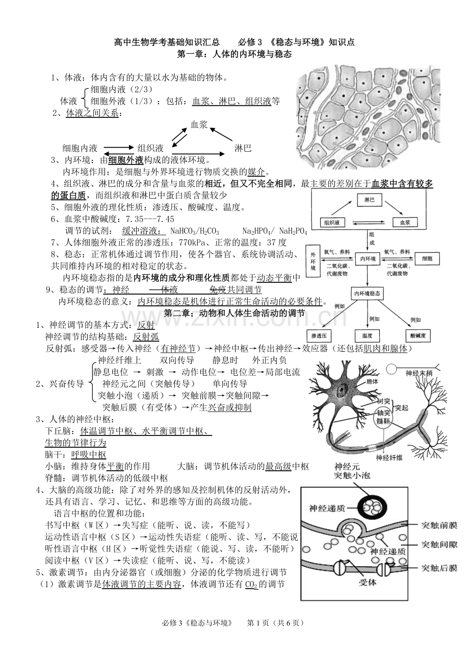 高中生物必修3知识点总结(完成)教案资料.doc_第1页