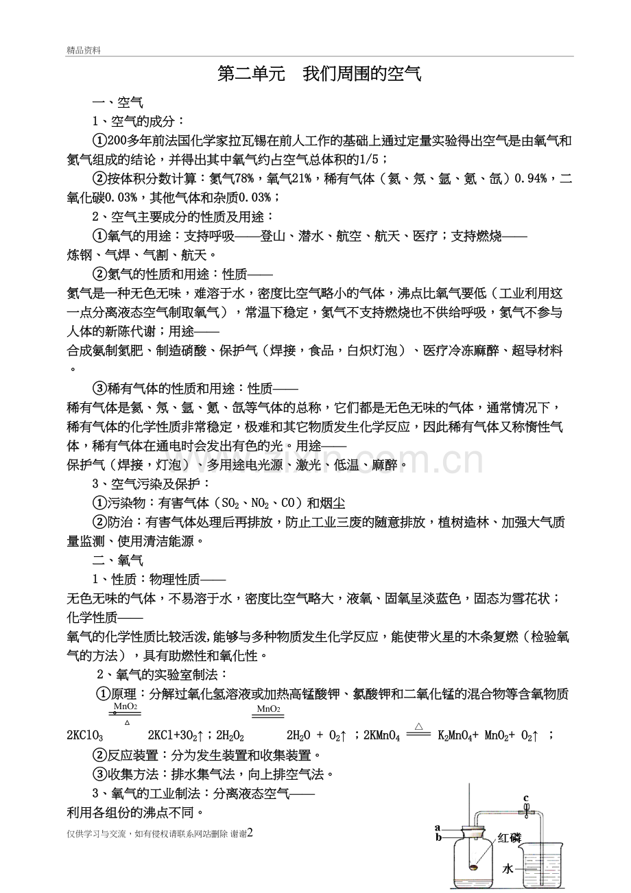 人教版初三化学第2单元总复习知识点说课讲解.doc_第2页