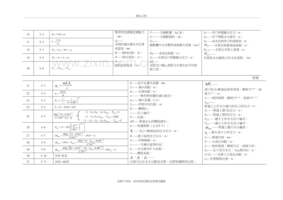 滴灌工程设计计算公式汇总教案资料.doc_第3页