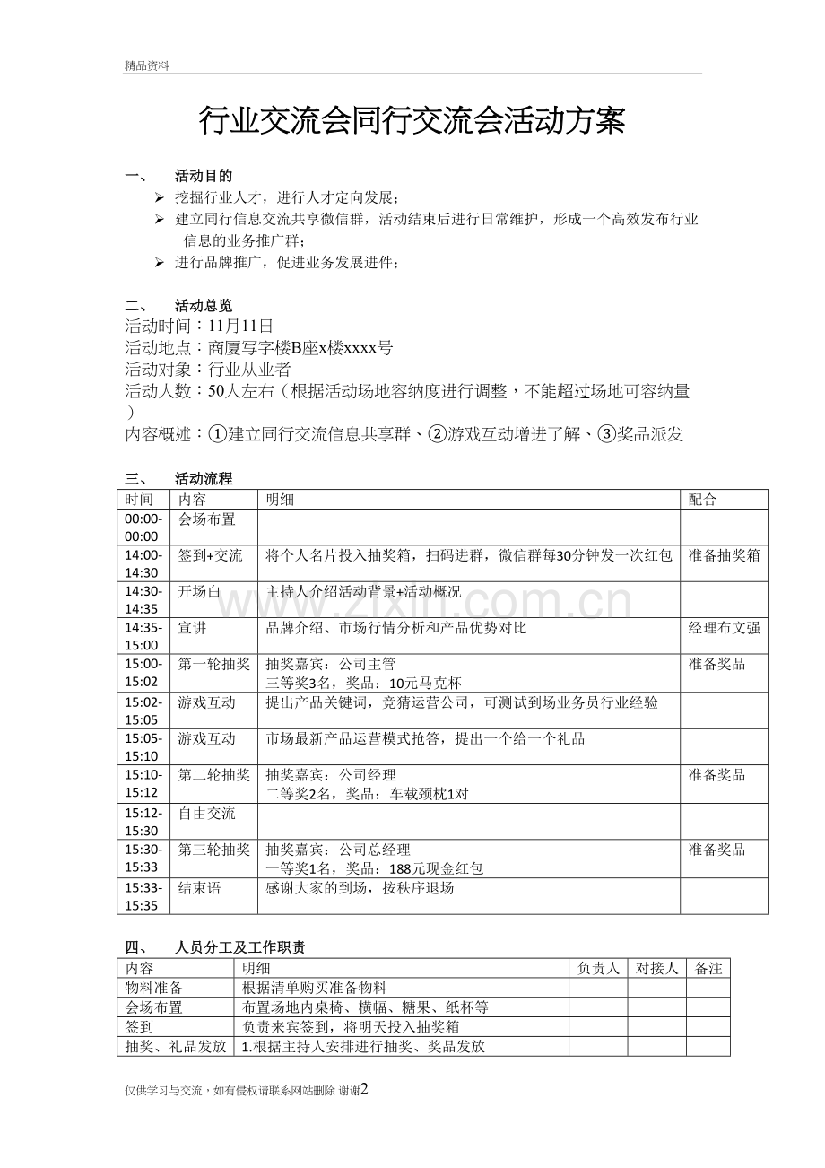 行业交流会同行交流会活动方案复习过程.doc_第2页