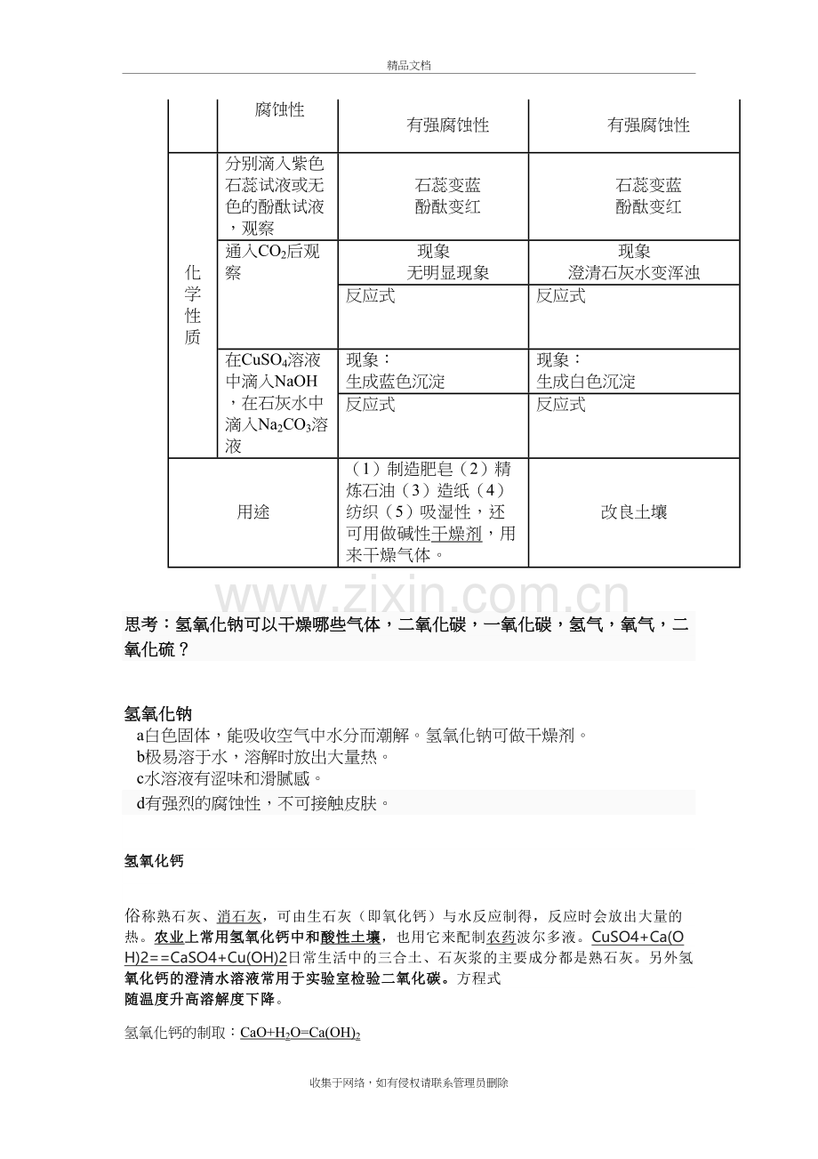 常见的碱和酸碱反应上课讲义.doc_第3页