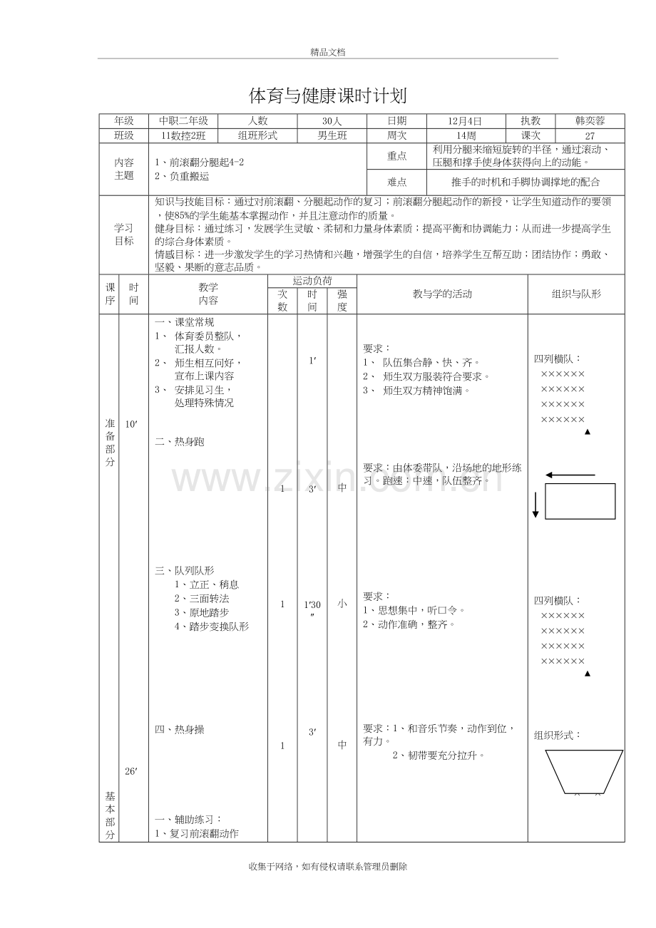 前滚翻分腿起的教学设计备课讲稿.doc_第2页