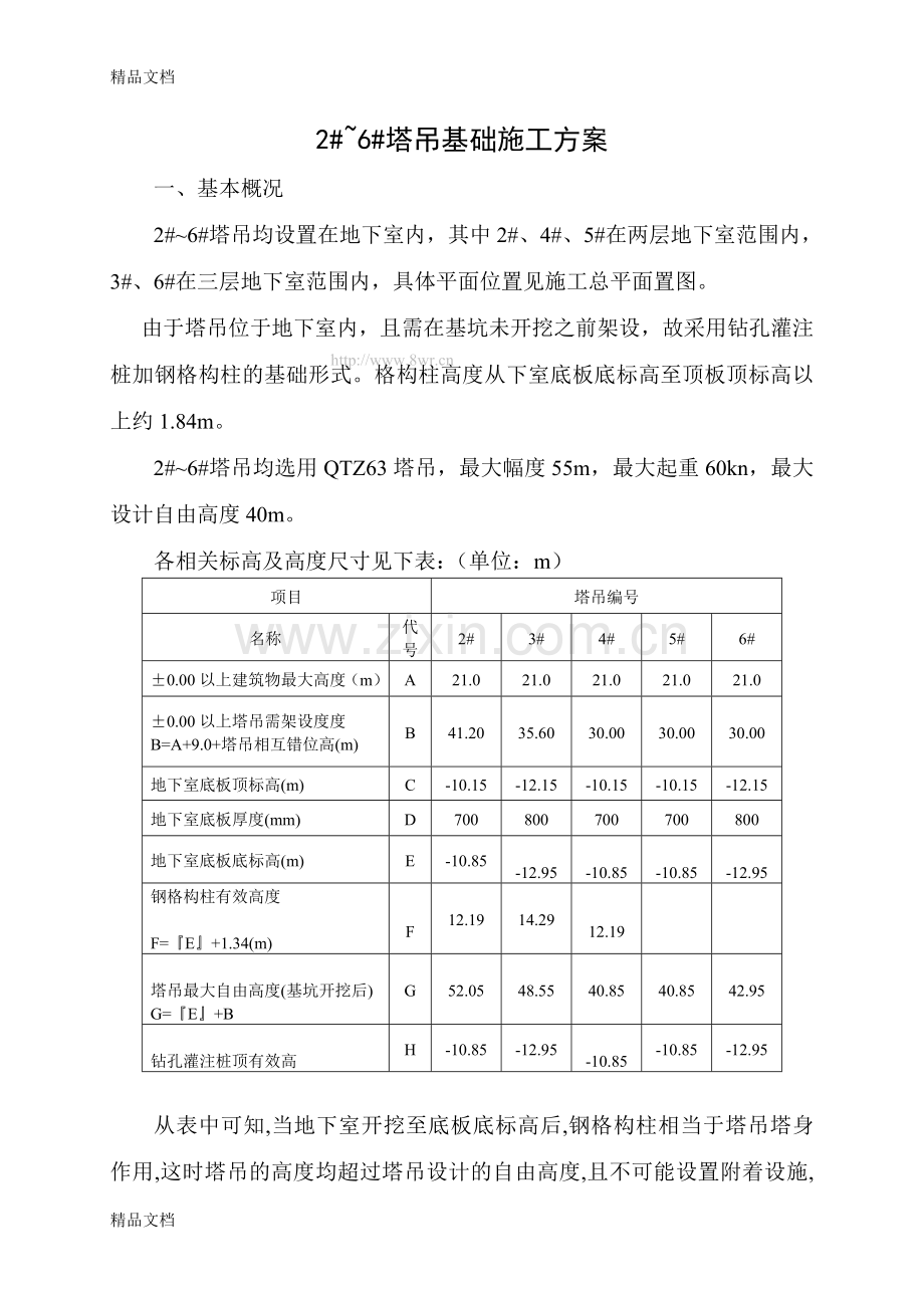 某工程QTZ63塔吊基础施工方案-secret学习资料.doc_第1页