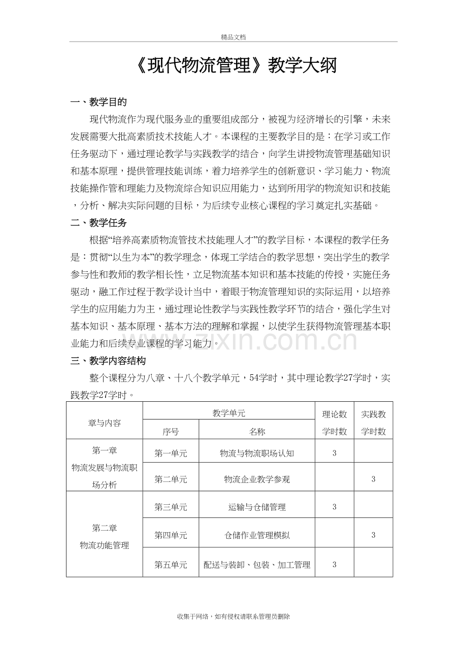 现代物流管理教学大纲new备课讲稿.doc_第2页