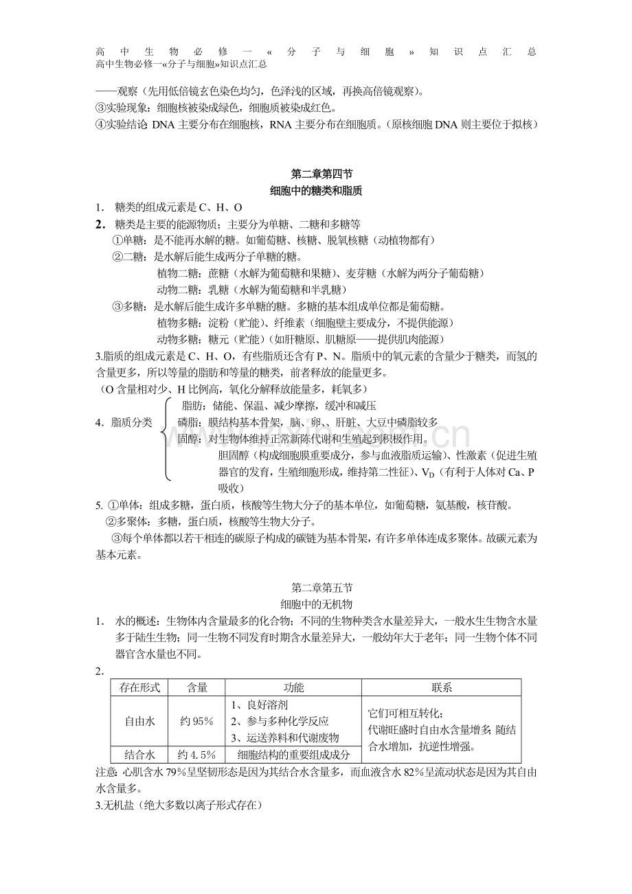 高中生物必修一第二章知识点总结知识讲解.doc_第3页