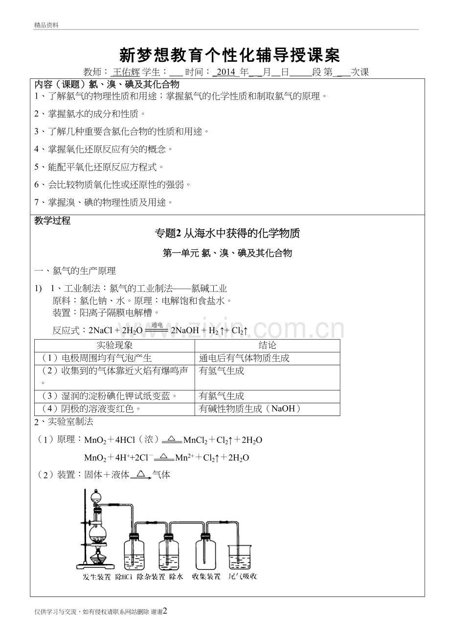 氯、溴、碘及其化合物教案教案资料.doc_第2页