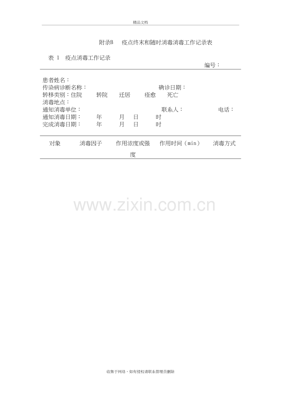 疫点终末和随时消毒消毒工作记录表教学文稿.doc_第2页