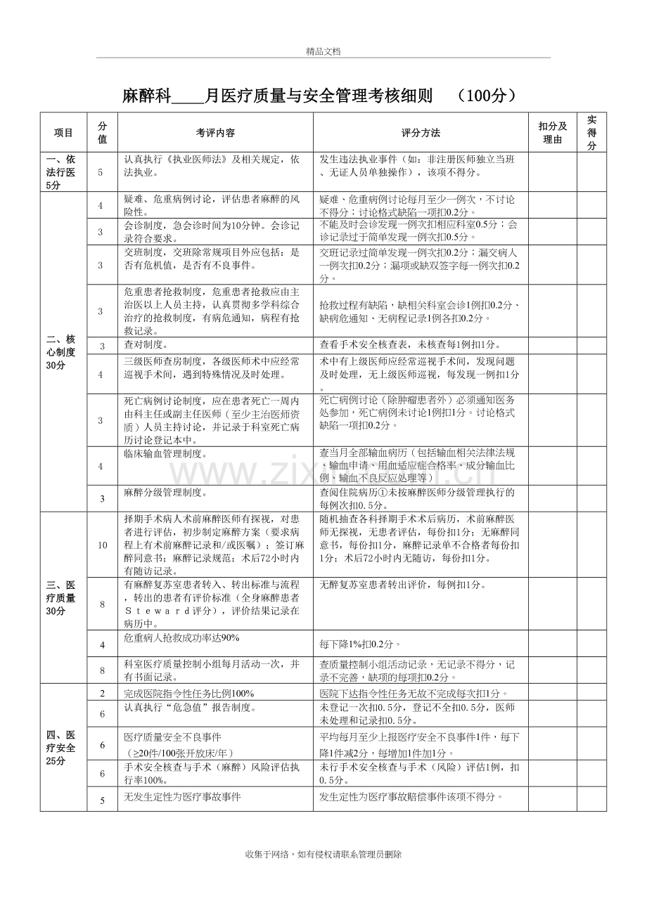 麻醉科医疗质量与安全管理考核细则演示教学.doc_第2页