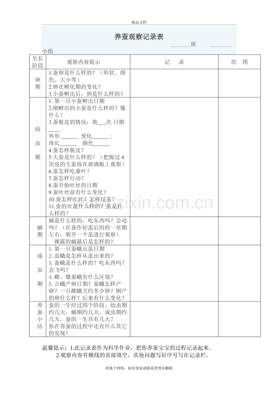 养蚕观察记录表doc资料.doc_第2页