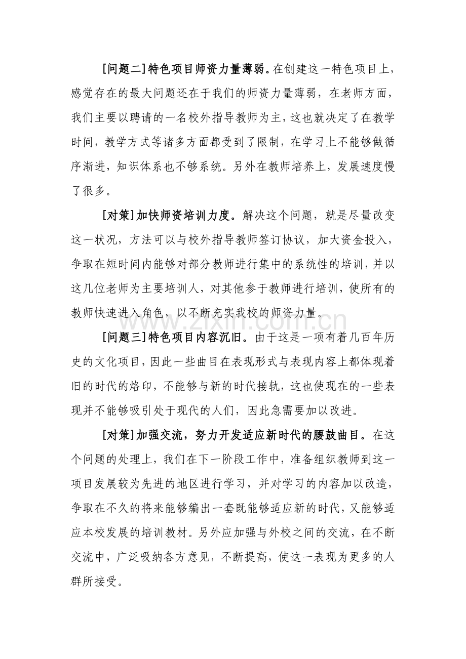 浅谈我校在学校特色项目创建中存在的问题及对策教学内容.doc_第2页