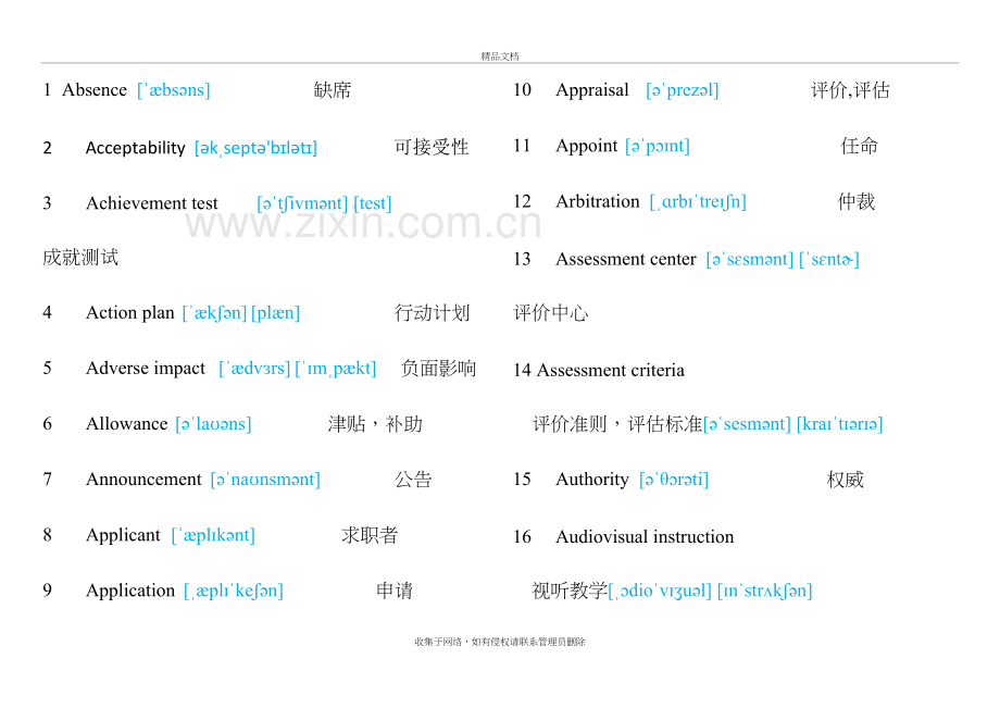 上海人力资源管理师三级英语单词带英标word版本.doc_第2页