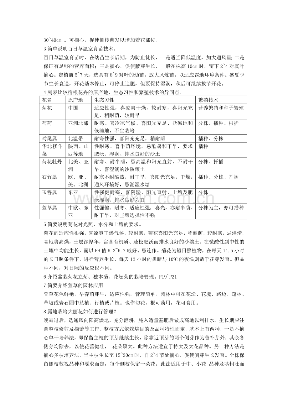 电大一村一《花卉栽培技术》课程形成性考核册作业答案知识交流.doc_第2页