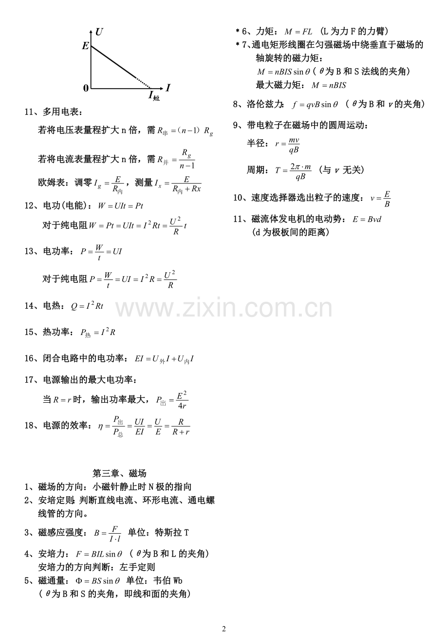 高中物理选修3-1公式说课材料.doc_第2页