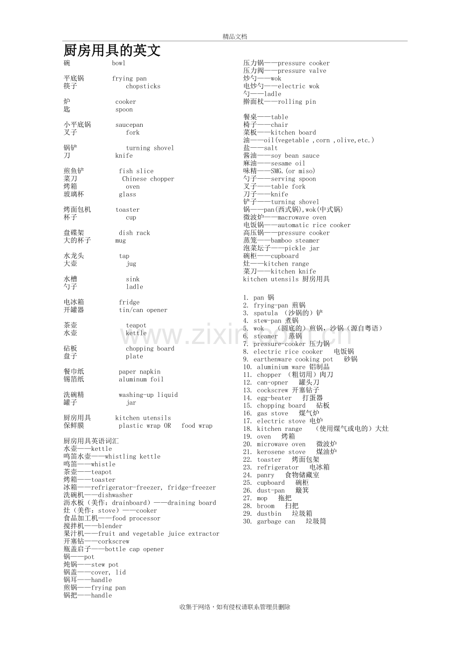 厨房用具的英文上课讲义.doc_第2页