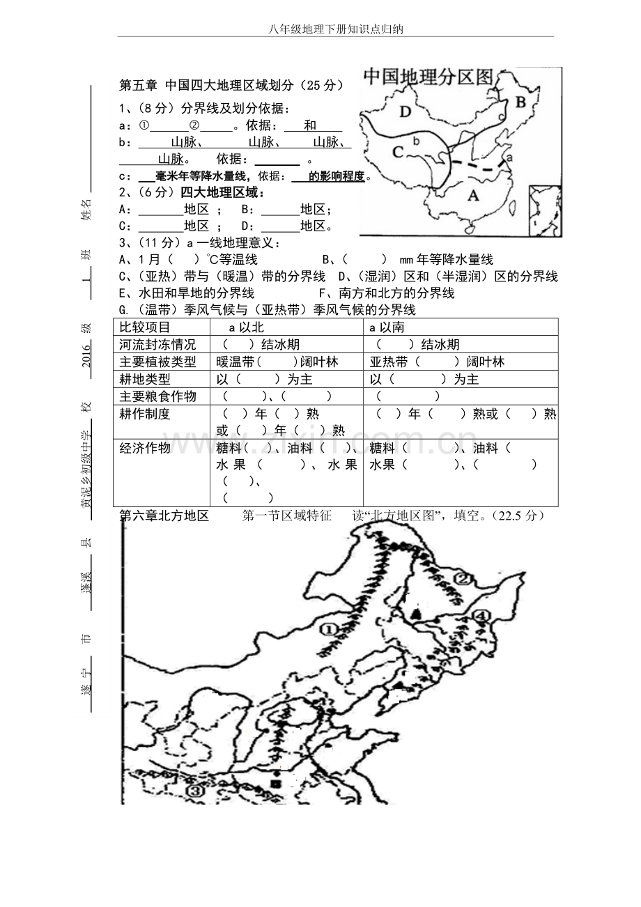 八年级地理下册知识点归纳doc资料.doc_第1页