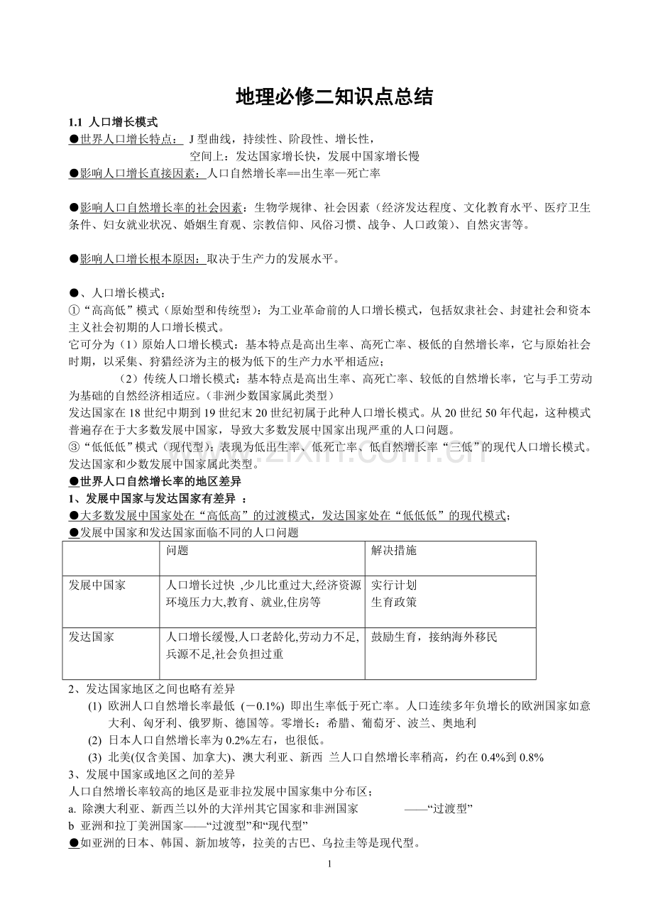 湘教版必修一知识点复习课程.doc_第1页