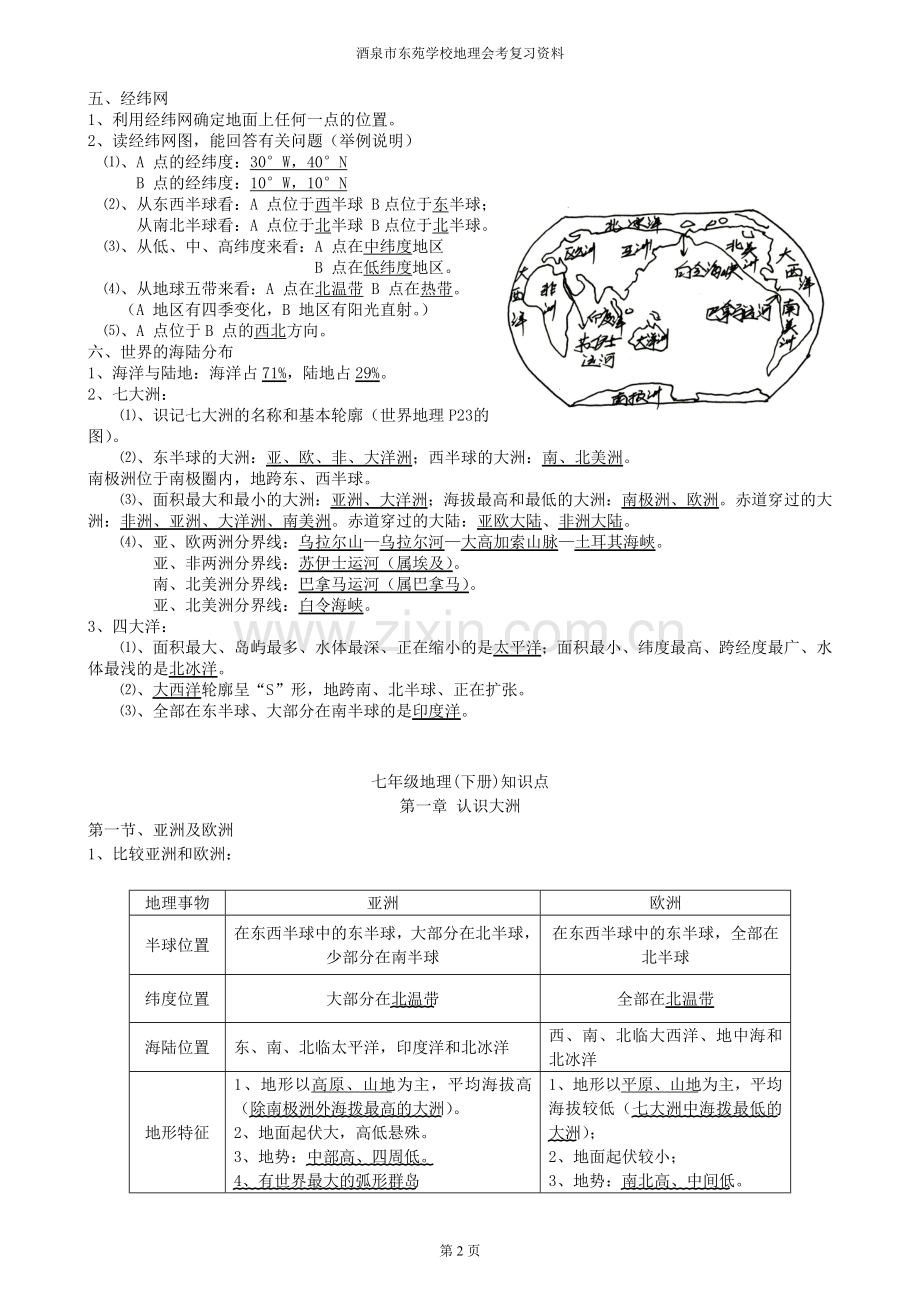 湘教版初中地理知识点归纳11教学内容.doc_第2页