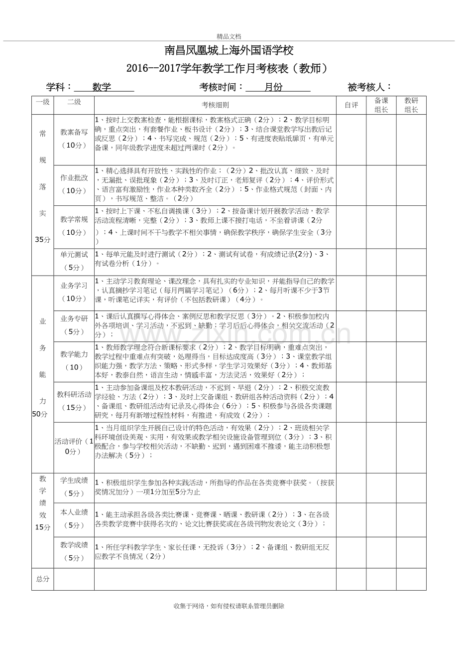 样本教师月考核自评表备课讲稿.doc_第2页