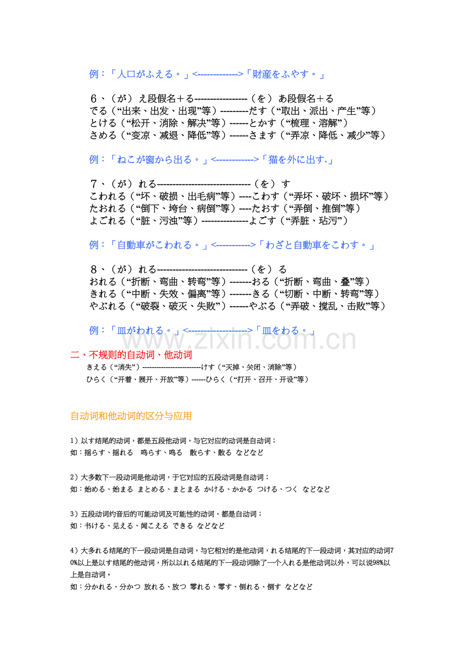 日语自他动词对照表教案资料.docx_第3页