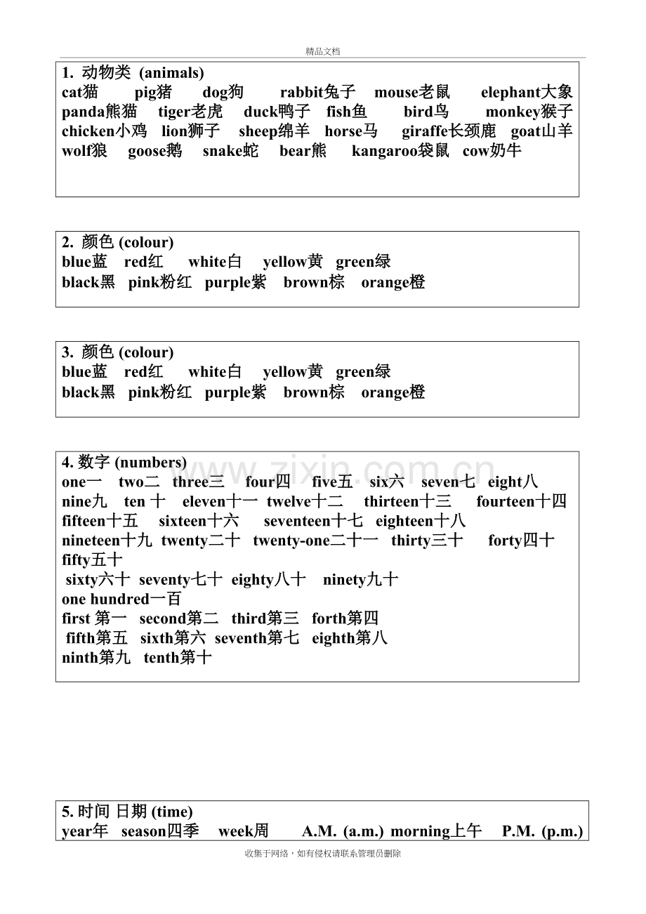 小学英语单词分类卡片doc资料.doc_第2页