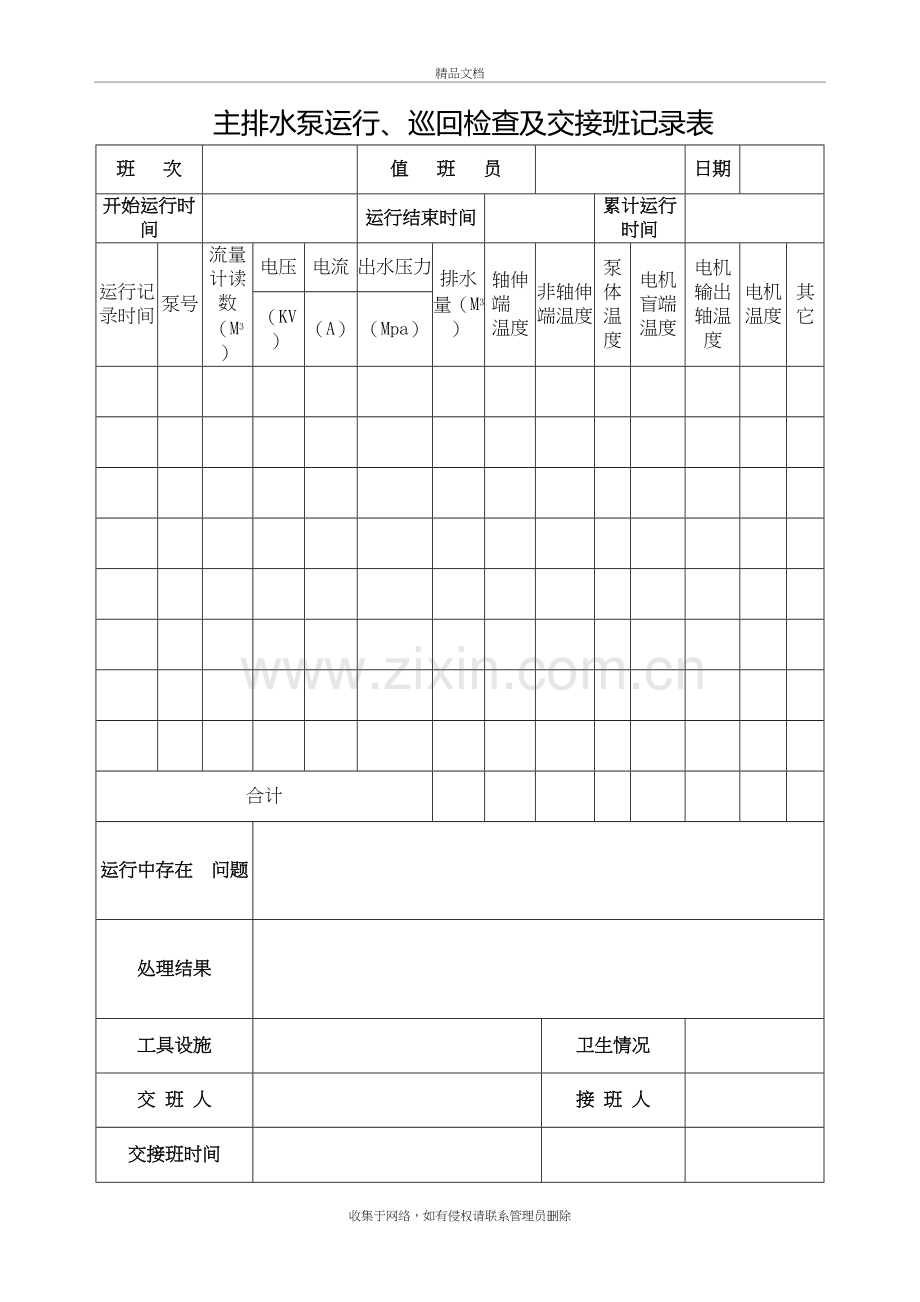 主排水泵运行、巡回检查及交接班记录讲课稿.doc_第3页