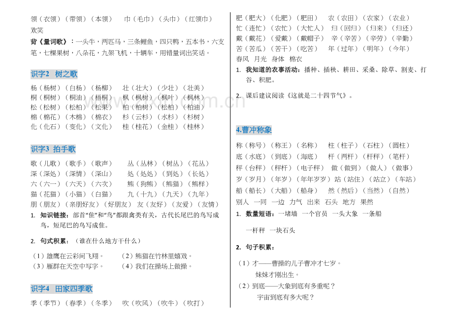 部编版二年级上册语文词语及知识点教程文件.docx_第3页