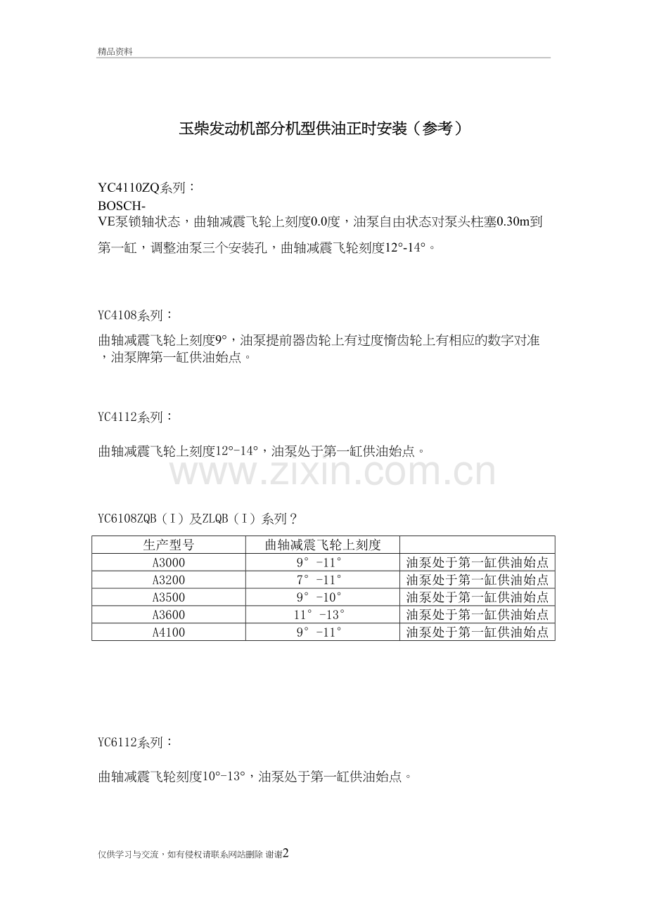 玉柴发动机部分机型供油正时安装教学资料.doc_第2页