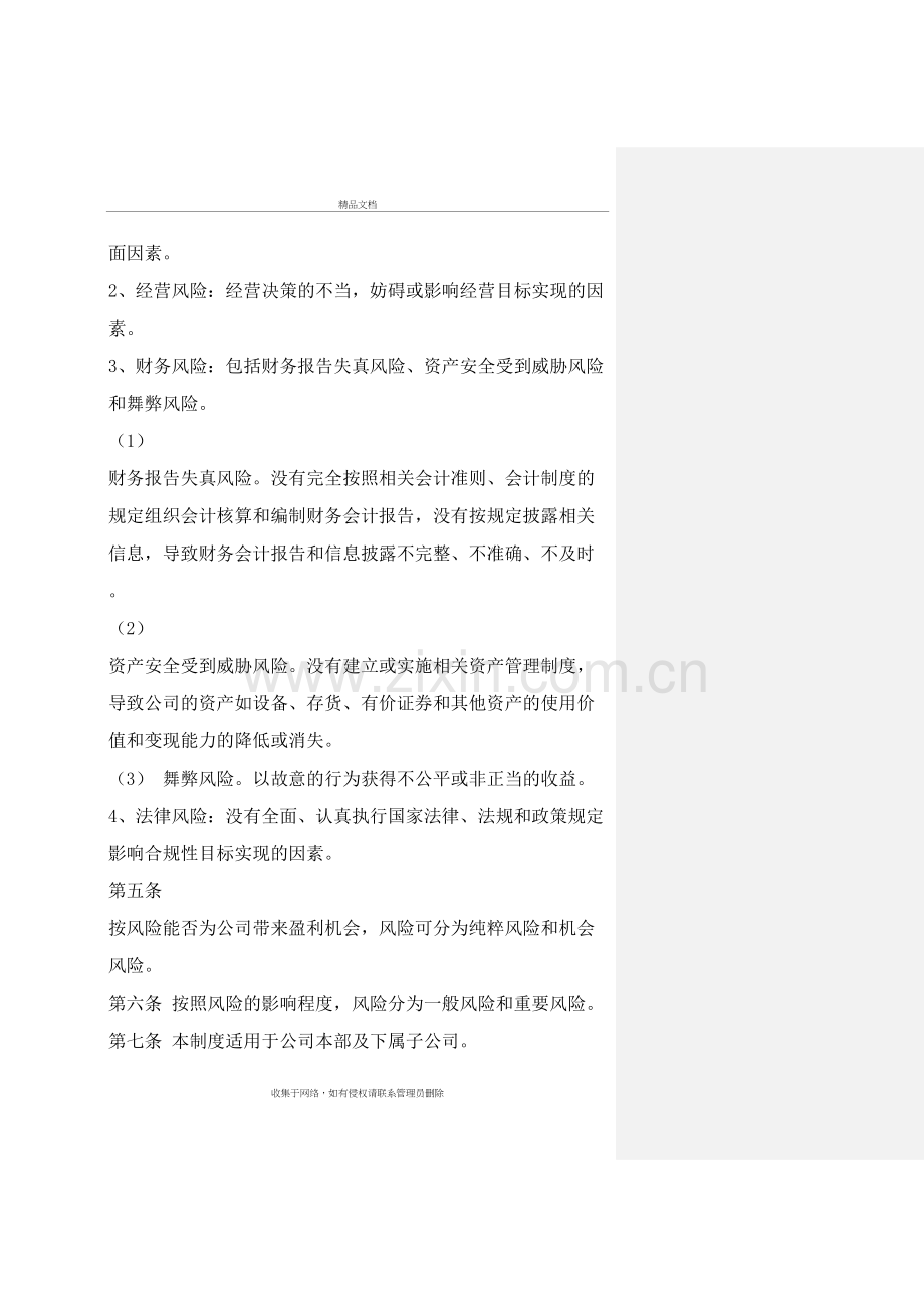 某某公司风险控制管理制度教程文件.doc_第3页