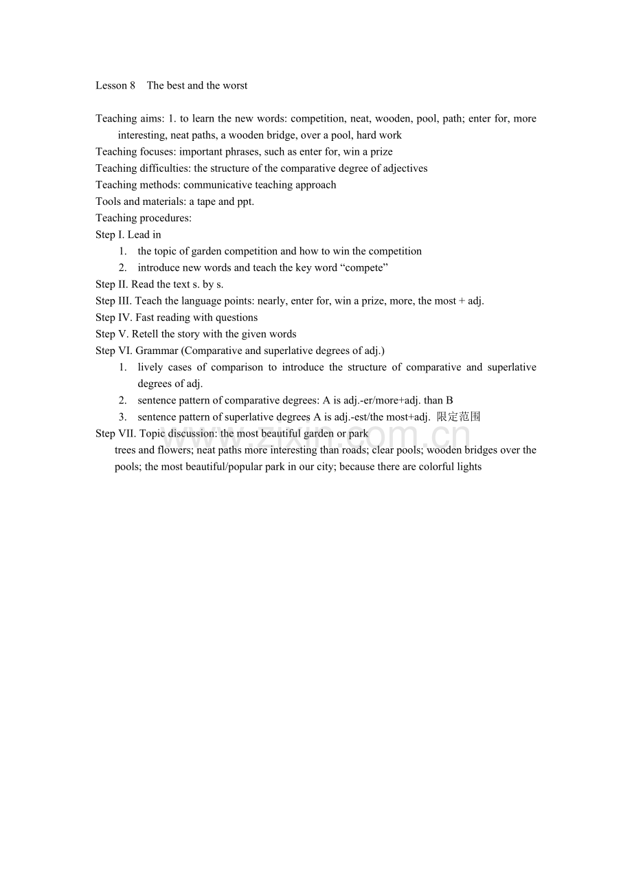 新概念英语第二册lesson8英文教案复习课程.doc_第1页