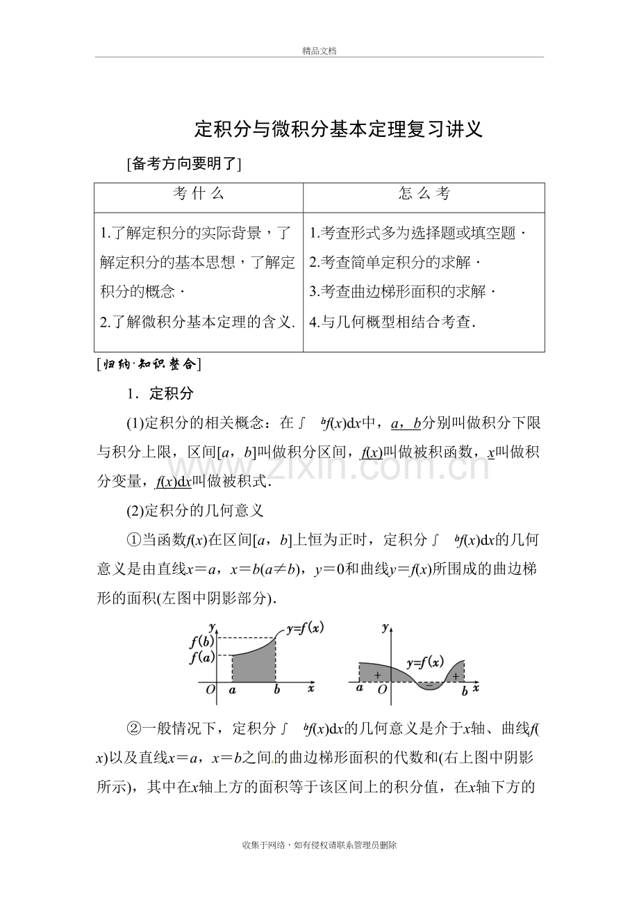 非常好的定积分与微积分基本定理复习讲义教案资料.doc_第2页