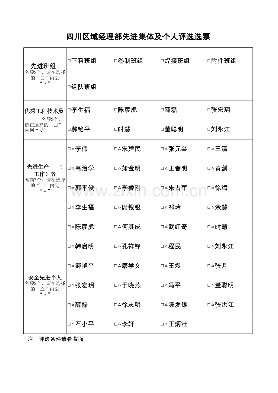 年终工作总结评分表复习过程.xls_第1页