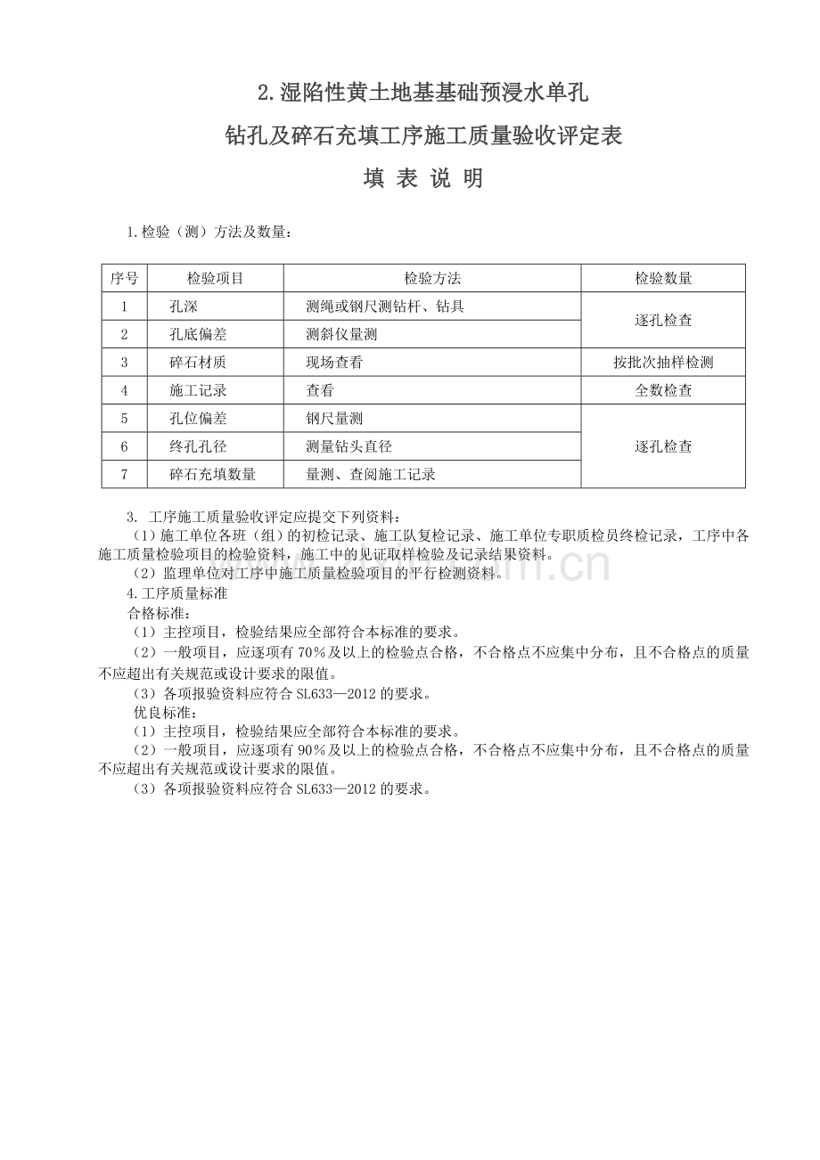 湿陷性黄土地基基础预浸水处理单元工程施工质量验收评定用表备课讲稿.doc_第3页