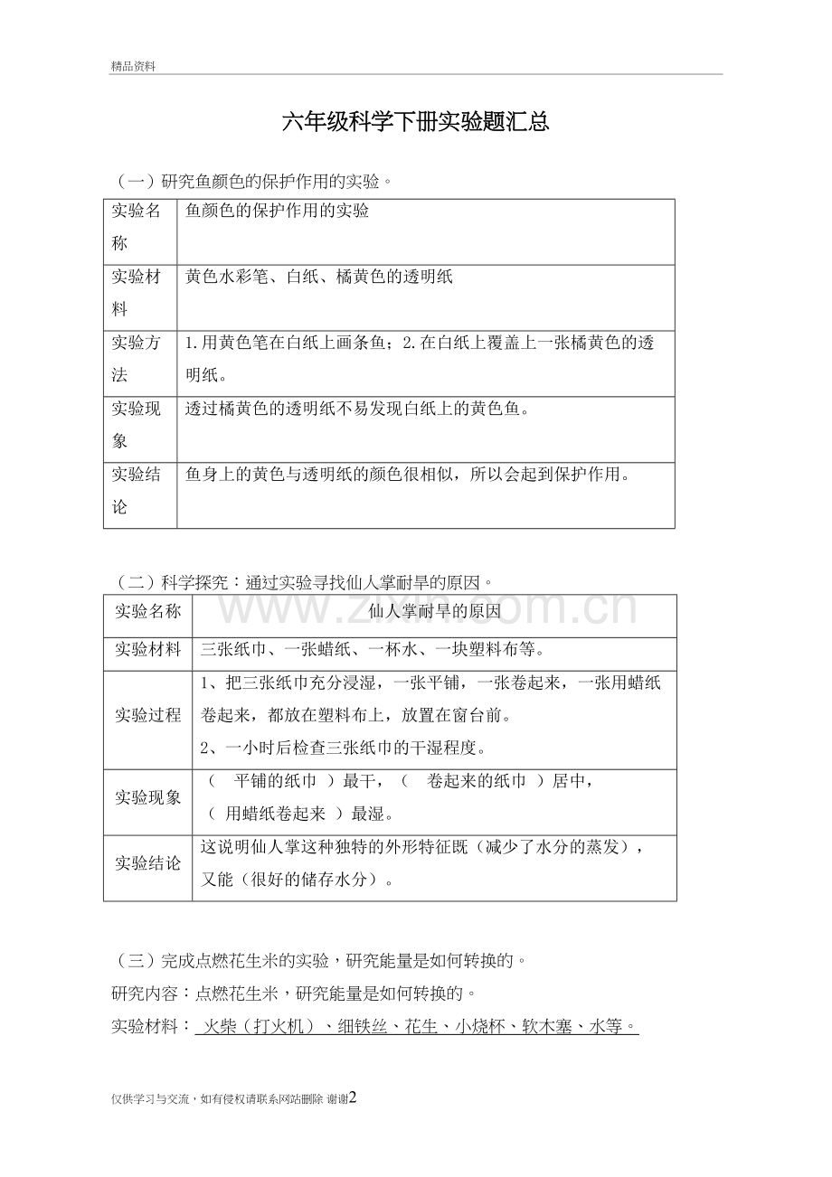 2018小升初苏教版小学六年级科学下册实验题汇总说课讲解.doc_第2页