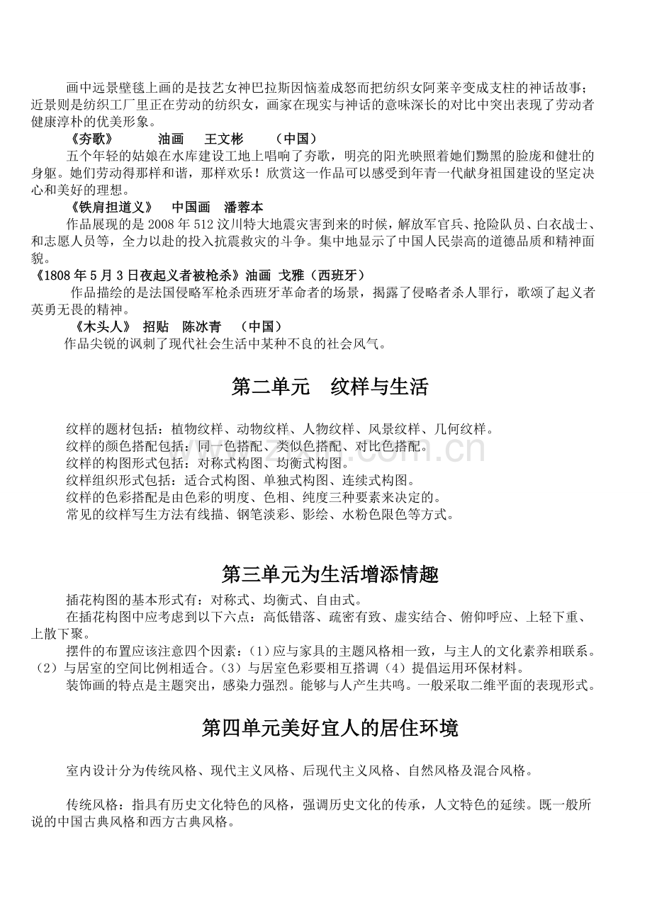 八年级下册美术测试知识点复习课程.doc_第2页