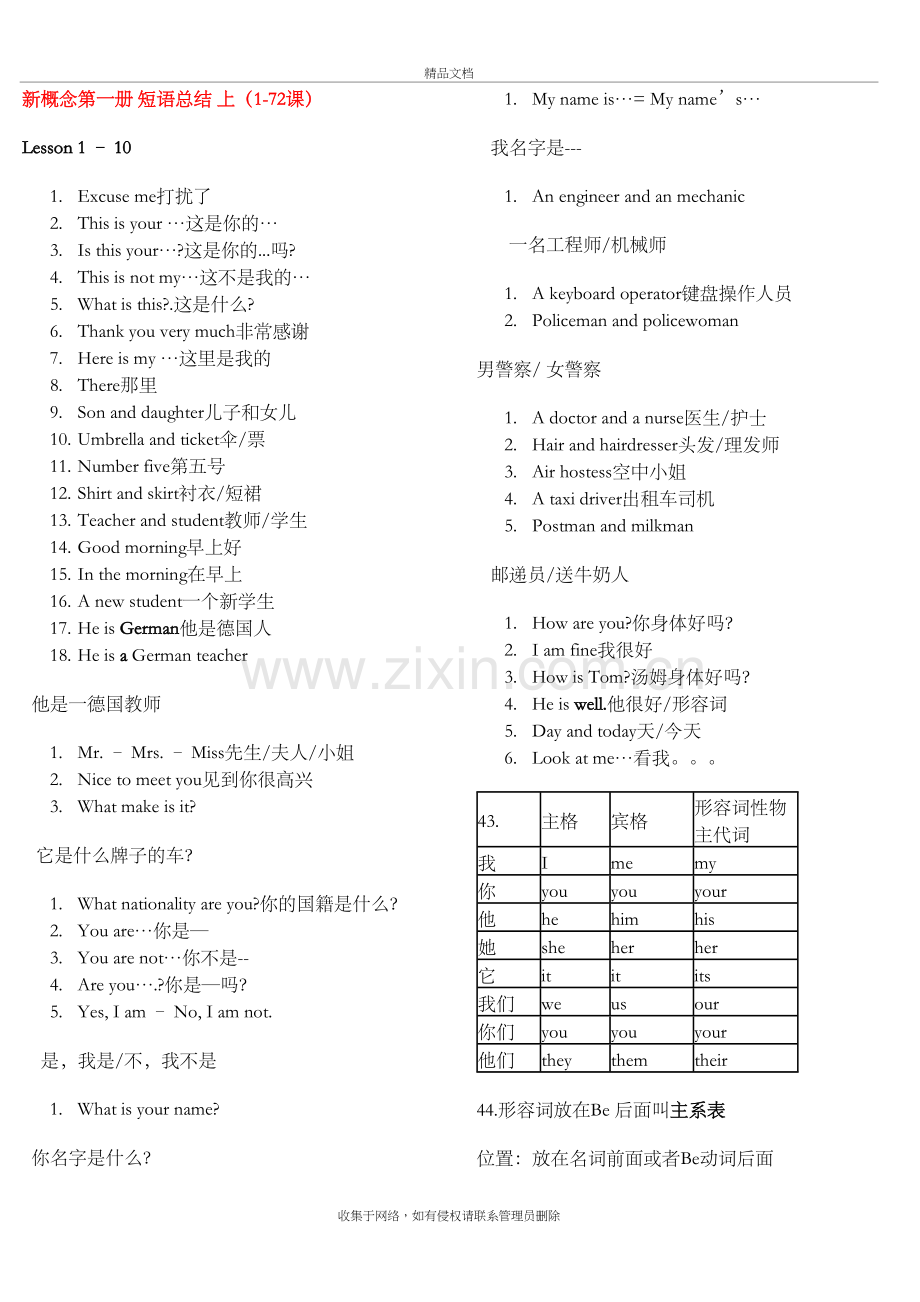 新概念第一册-短语总结-上资料.doc_第2页