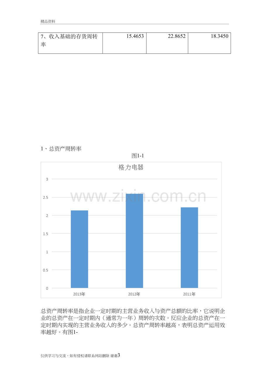 格力电器营运能力分析56613教学内容.doc_第3页