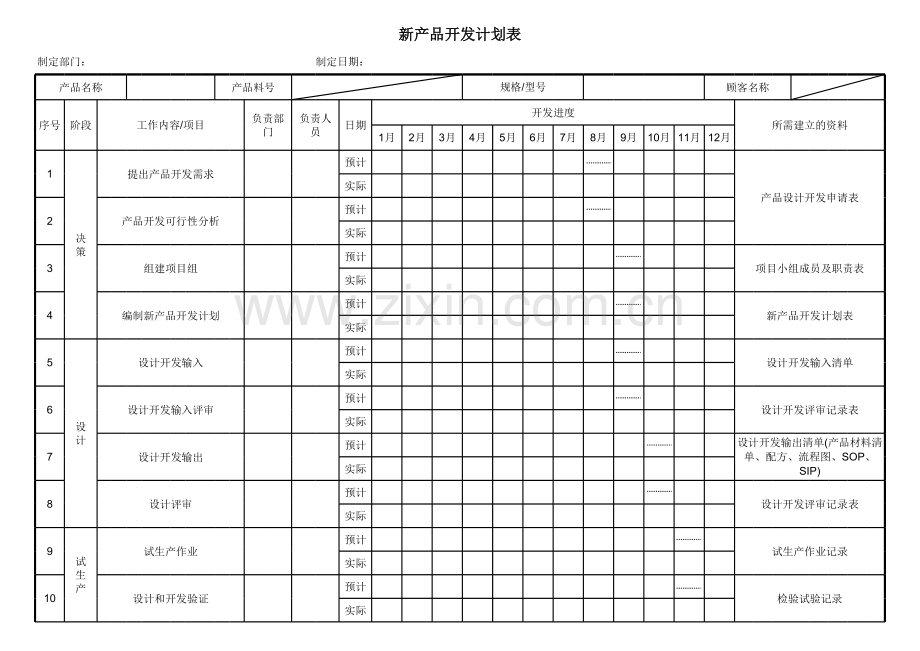 新产品开发计划表复习过程.xls_第1页